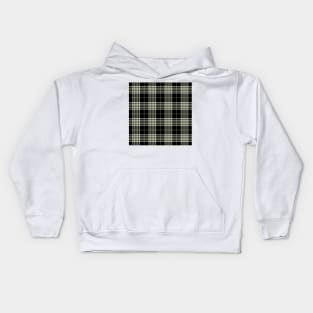 Olive Green and BlackTartan Plaid Pattern Kids Hoodie